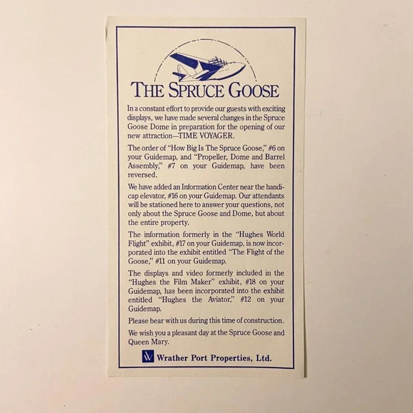 Vintage 80s Queen Mary and  the Spruce Goose Brochures Pamphlets Guide Map - Picture 10 of 16
